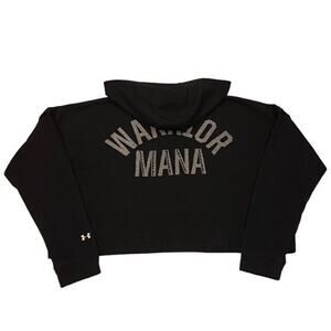 Under Armour Sweatshirt Womens Large Black Hoodie Project Rock Oversized Cropped